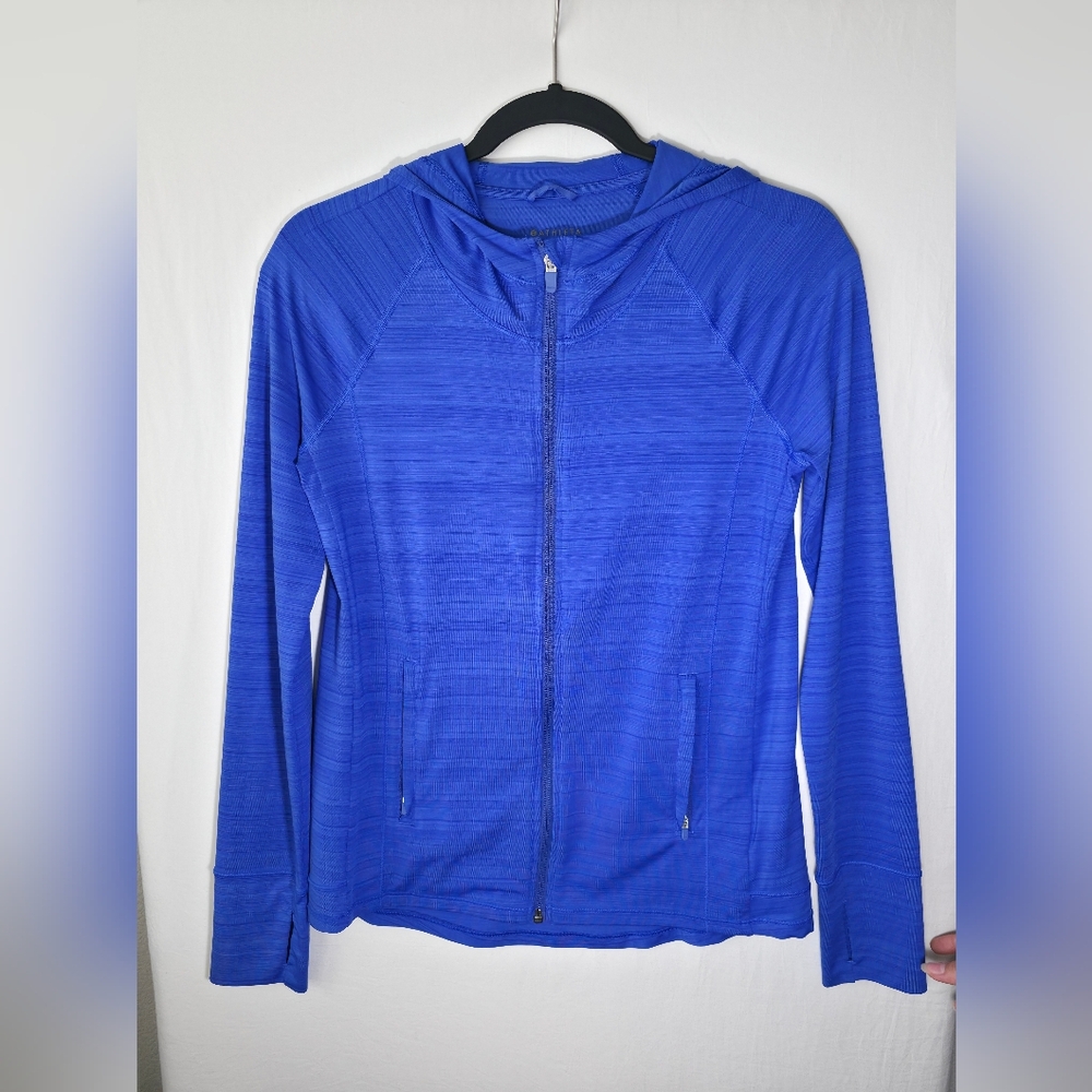 Athleta Pacifica Zip Hoodie Gorpcore Royal Blue UV Protection Coastal Athletic - Picture 2 of 8